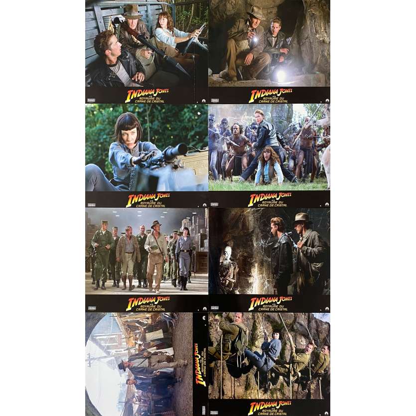 INDIANA JONES AND THE KINGDOM OF THE CRYSTAL SKULL Lobby Cards x8 - 9x12 in. - 2008 - Steven Spielberg, Harrison Ford