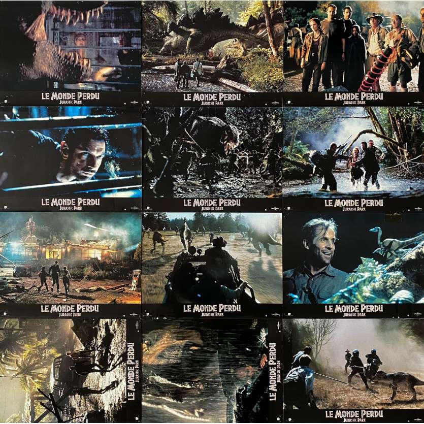 JURASSIC PARK 2 THE LOST WORLD Lobby Cards x12 - 9x12 in. - 1997 - Steven Spielberg, Jeff Goldblum