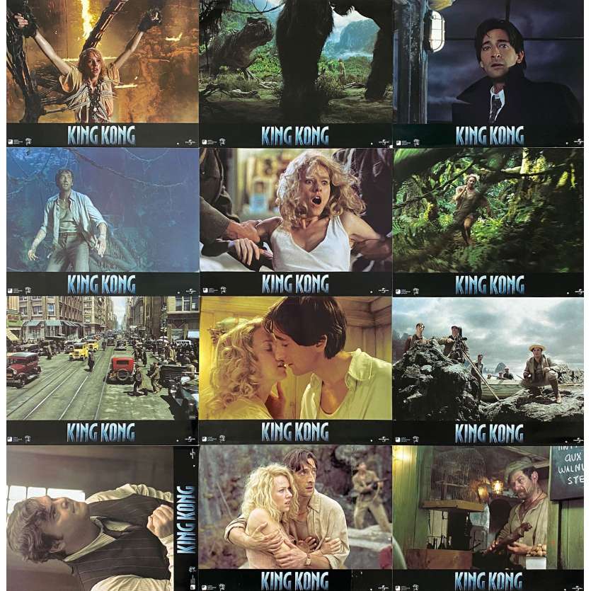 KING KONG (2005) Lobby Cards x12 - 9x12 in. - 2005 - Peter Jackson, Naomi Watts