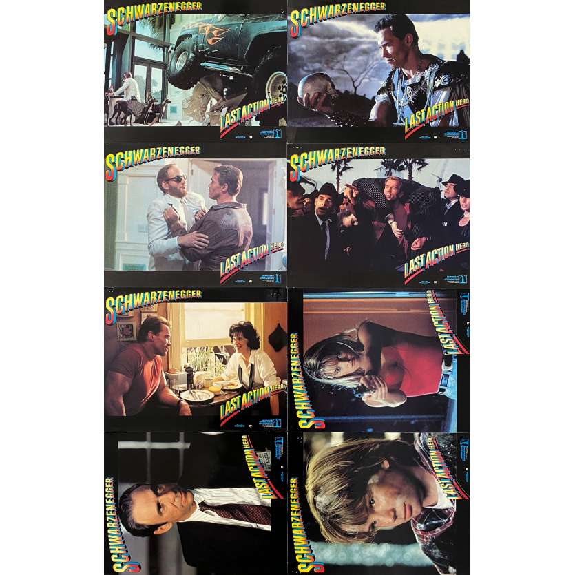 LAST ACTION HERO Lobby Cards x8 - Set B - 9x12 in. - 1993 - John McTiernan, Arnold Schwarzenegger