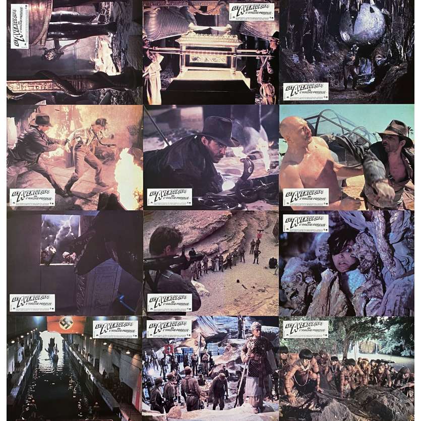 RAIDERS OF THE LOST ARK Original Lobby Cards x12 - 9x12 in. - 1981 - Steven Spielberg, Harrison Ford