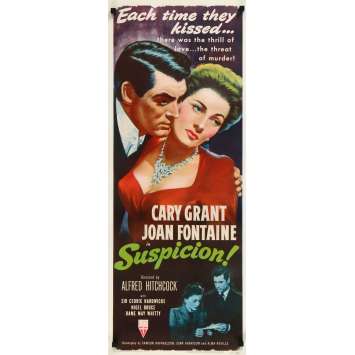 SOUPÇONS Affiche de cinéma- 35x91 cm. - 1946 - Cary Grant, Alfred Hitchcock