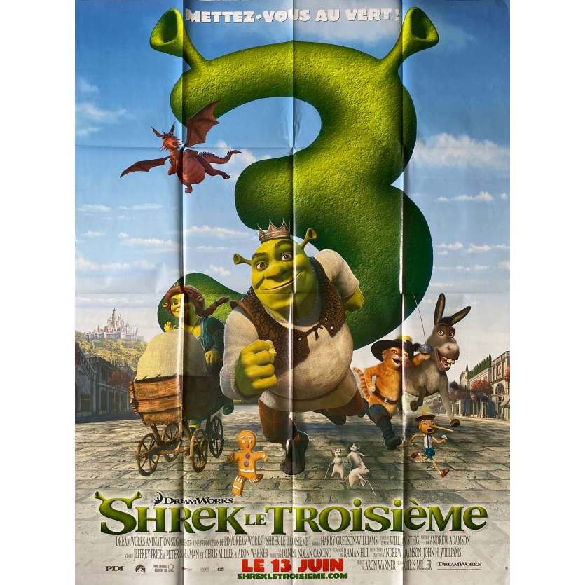 SHREK 3 Affiche de cinéma- 120x160 cm. - 2007 - Eddie Murphy, Mike Myers
