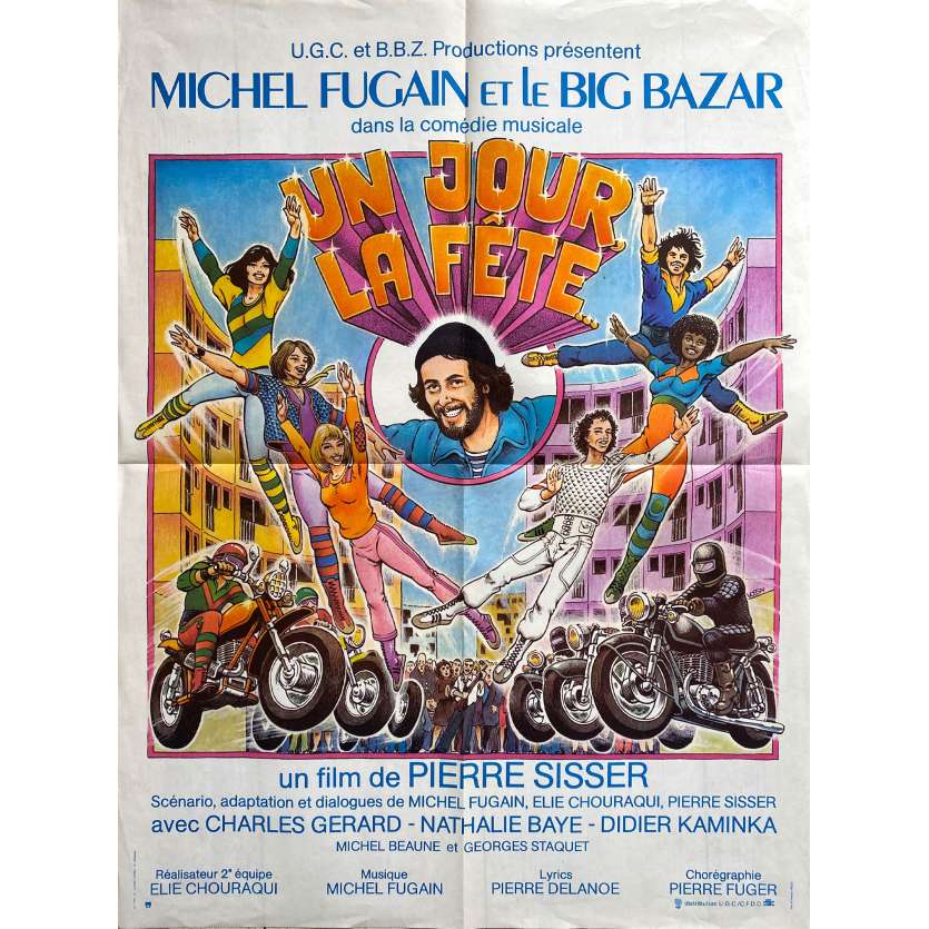 UN JOUR LA FETE Affiche de cinéma- 60x80 cm. - 1975 - Michel Fugain, Pierre Sisser