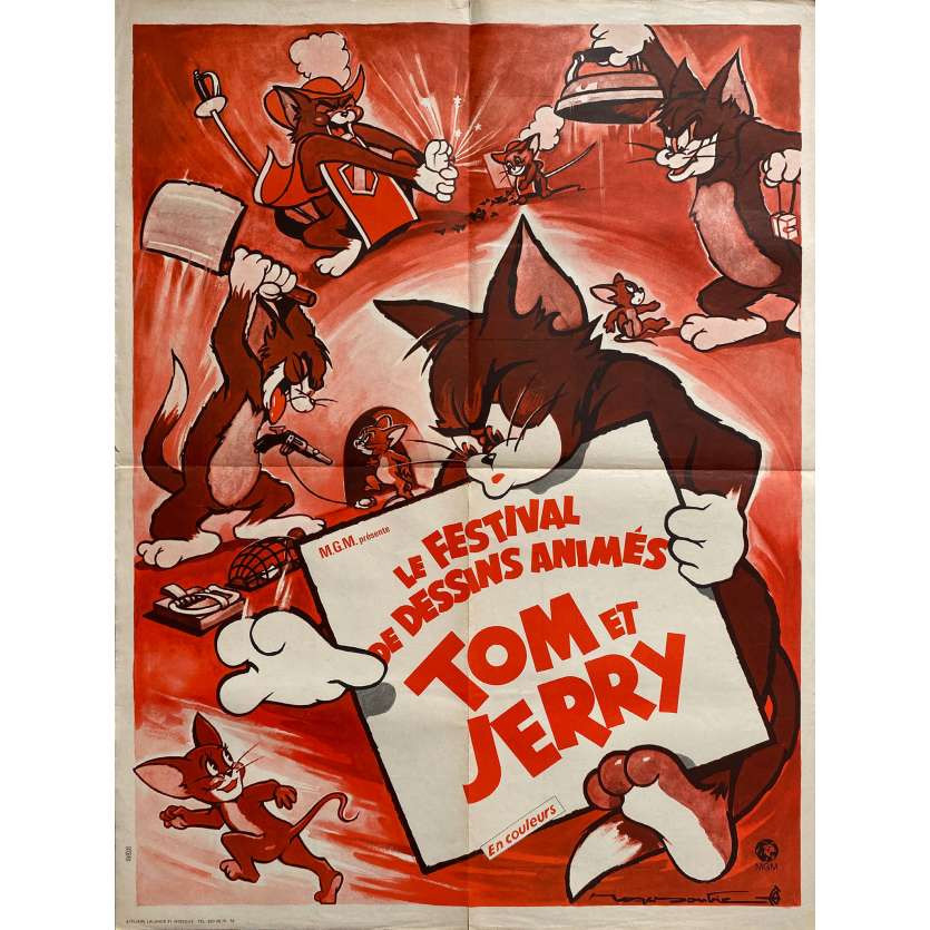 FESTIVAL TOM ET JERRY Affiche de cinéma- 60x80 cm. - 1961 - William Hanna, Joseph Barbera