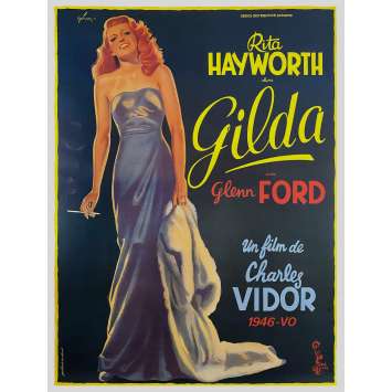 GILDA Affiche de film entoilée- 120x160 cm. - 1946/R1972 - Rita Hayworth, Charles Vidor
