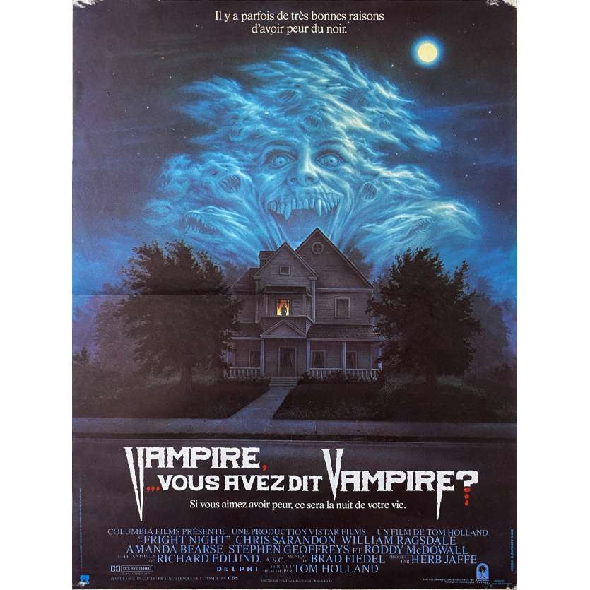 FRIGHT NIGHT Movie Poster- 15x21 in. - 1985 - Tom Holland, Chris Sarandon