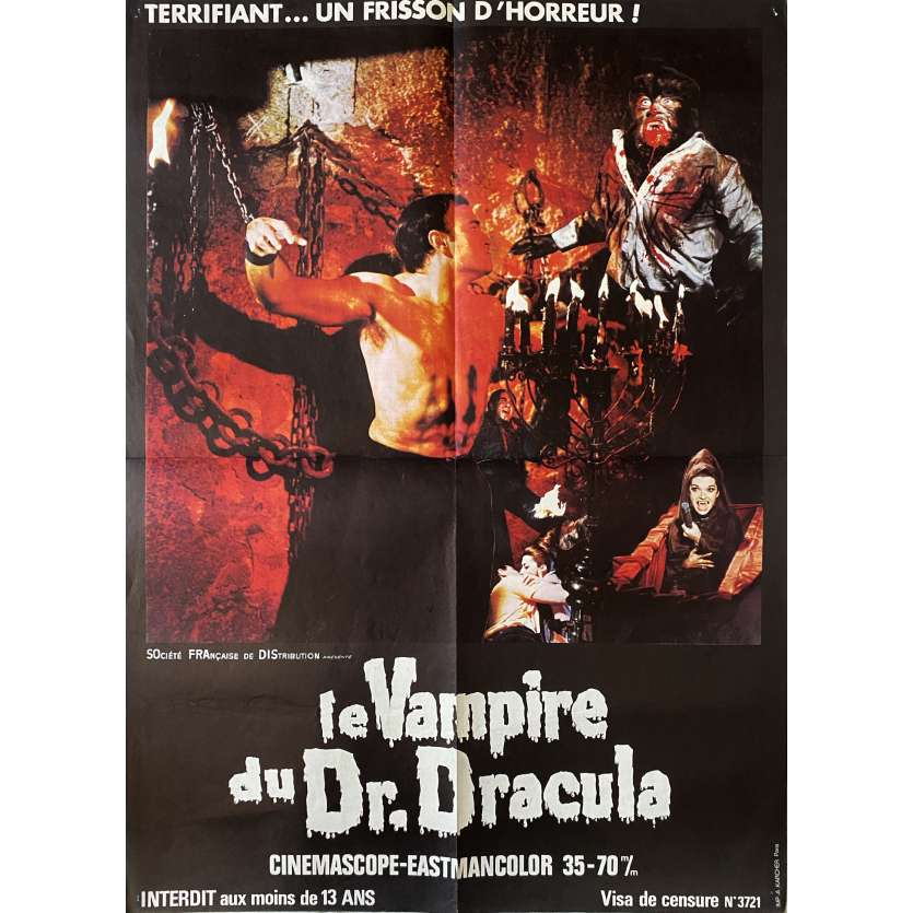 LE VAMPIRE DU DR. DRACULA Affiche de cinéma- 60x80 cm. - 1968 - Paul Naschy, Enrique López Eguiluz