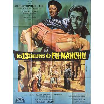 LES 13 FIANCEES DE FU MANCHU Affiche de cinéma- 120x160 cm. - 1966 - Christopher Lee, Don Sharp