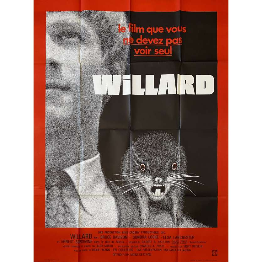 WILLARD Affiche de cinéma- 120x160 cm. - 1971 - Bruce Davison, Daniel Mann