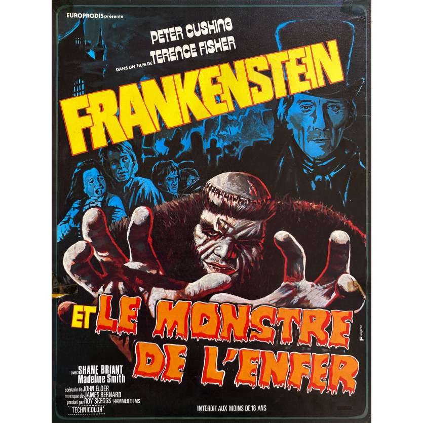 FRANKENSTEIN ET LE MONSTRE DE L'ENFER Synopsis 2p - 21x30 cm. - 1974 - Peter Cushing, Hammer Films