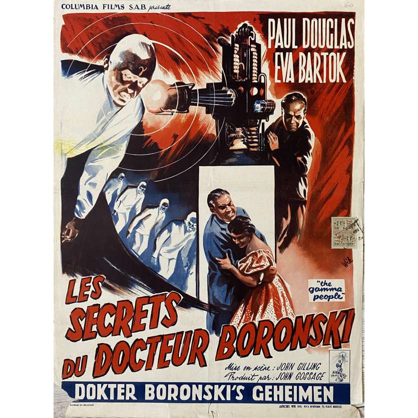 LES SECRETS DU DR. BOROWSKI Affiche de cinéma- 35x55 cm. - 1956 - Paul Douglas, John Gilling