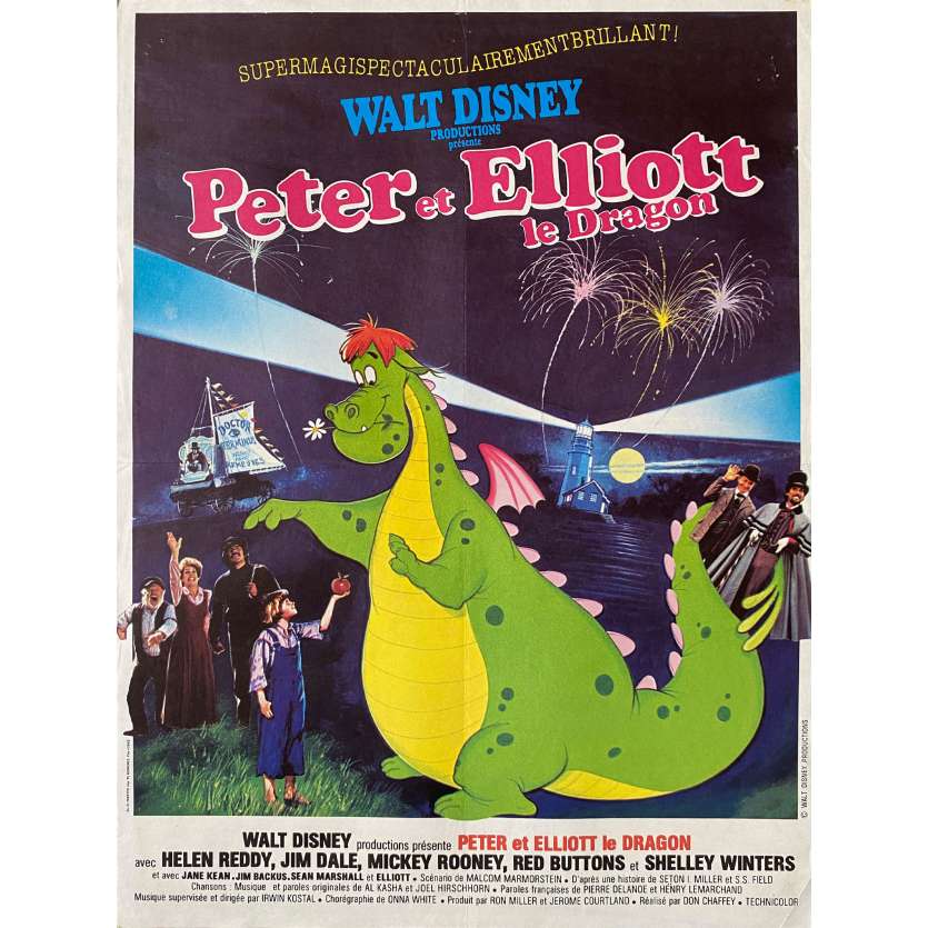 PETER ET ELLIOTT LE DRAGON Affiche de cinéma- 40x54 cm. - 1977 - Sean Marshall, Walt Disney