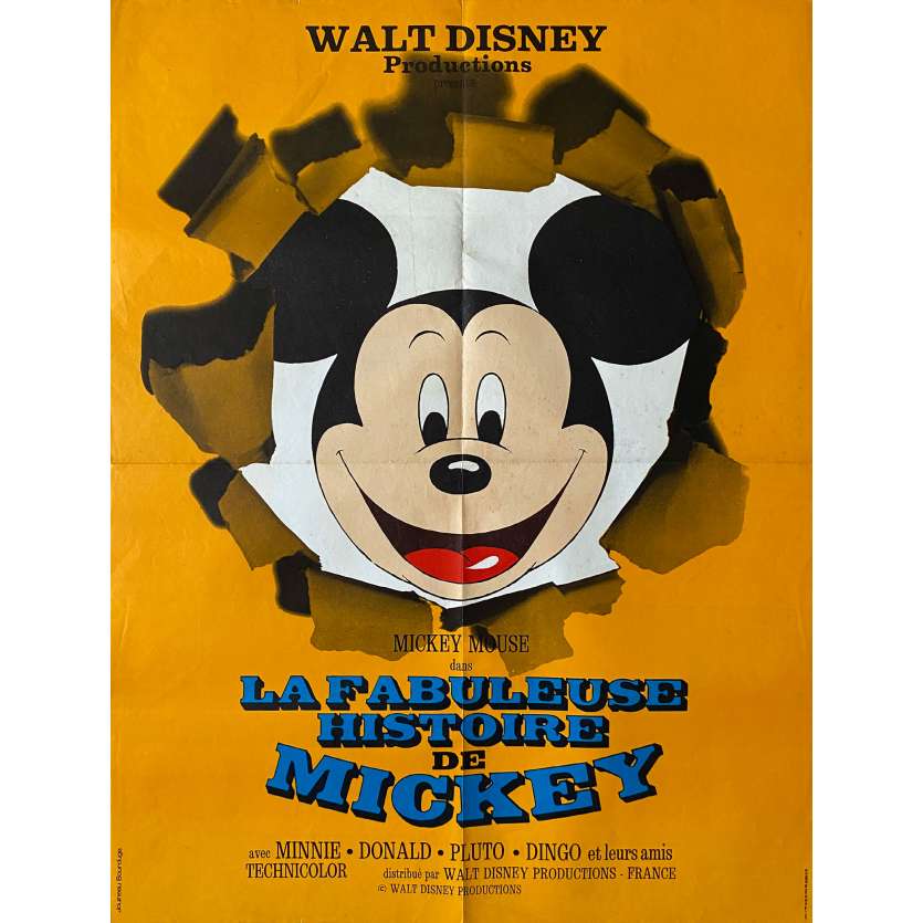 LA FABULEUSE HISTOIRE DE MICKEY Affiche de cinéma- 60x80 cm. - 1968 - Peter Renaday, Walt Disney