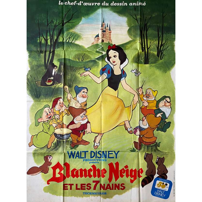 BLANCHE NEIGE ET LES SEPT NAINS Affiche de cinéma- 120x160 cm. - 1937/R1973 - Adriana Caselotti, Walt Disney