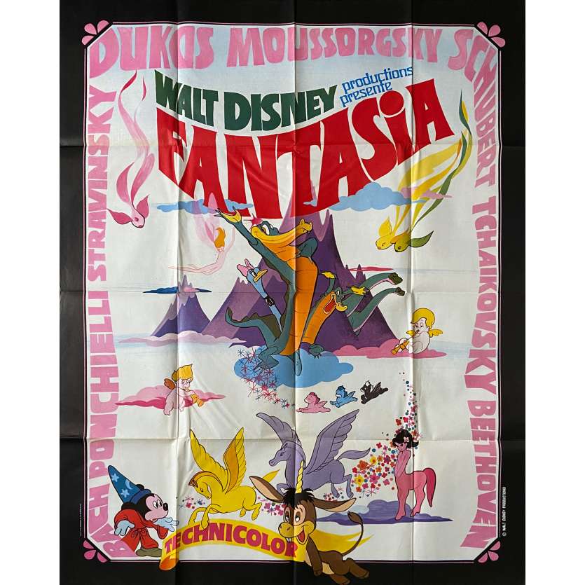 FANTASIA Movie Poster- 47x63 in. - 1940/R1976 - Walt Disney, Deems Taylor