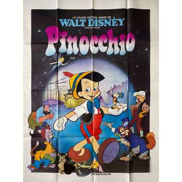 PINOCCHIO Movie Poster- 47x63 in. - 1940/R1975 - Disney, Mel Blanc