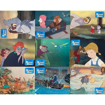 RESCUERS Lobby Cards x9 - 9x12 in. - 1977/R1987 - Walt Disney, Eva Gabor