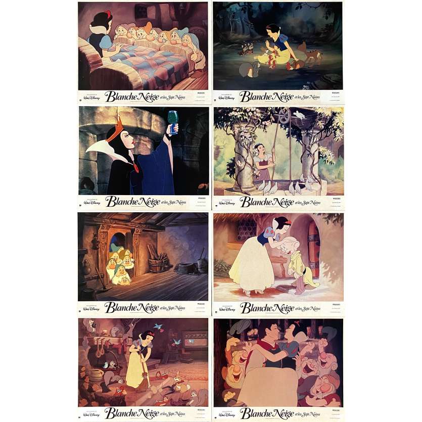 BLANCHE NEIGE ET LES SEPT NAINS Photos de film x8 - 21x30 cm. - 1937/R1992 - Adriana Caselotti, Walt Disney