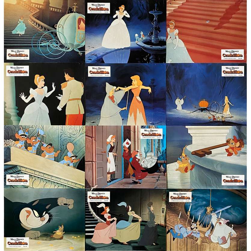 CENDRILLON Photos de film x12 - 21x30 cm. - 1950/R1978 - Ilien Woods, Walt Disney