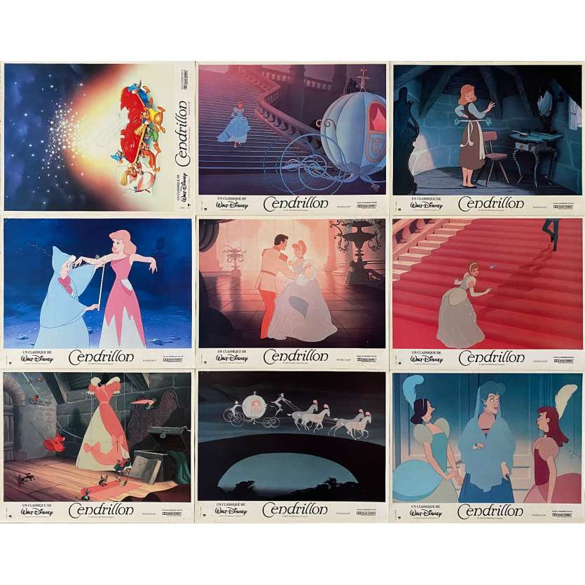 CENDRILLON Photos de film x9 - 21x30 cm. - 1950/R1986 - Ilien Woods, Walt Disney