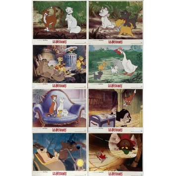THE ARISTOCATS Lobby Cards x8 - 9x12 in. - 1970/R1994 - Walt Disney, Phil Harris