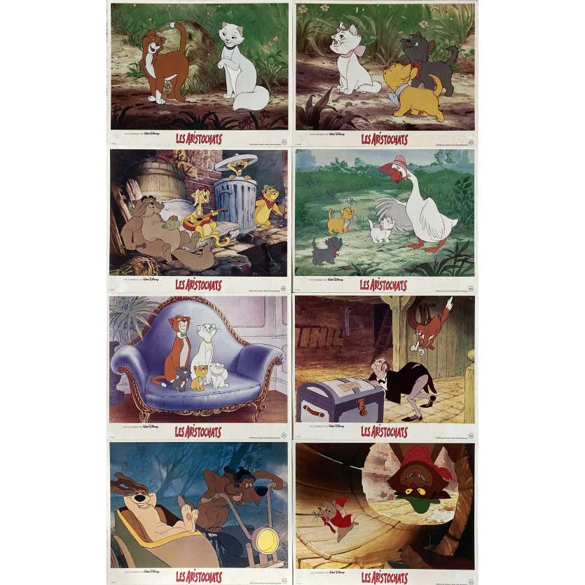 LES ARISTOCHATS Photos de film x8 - 21x30 cm. - 1970/R1994 - Phil Harris, Walt Disney