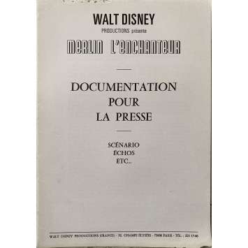 MERLIN L'ENCHANTEUR Dossier de presse 8p - 21x30 cm. - 1963/R1976 - Rickie Sorensen, Walt Disney