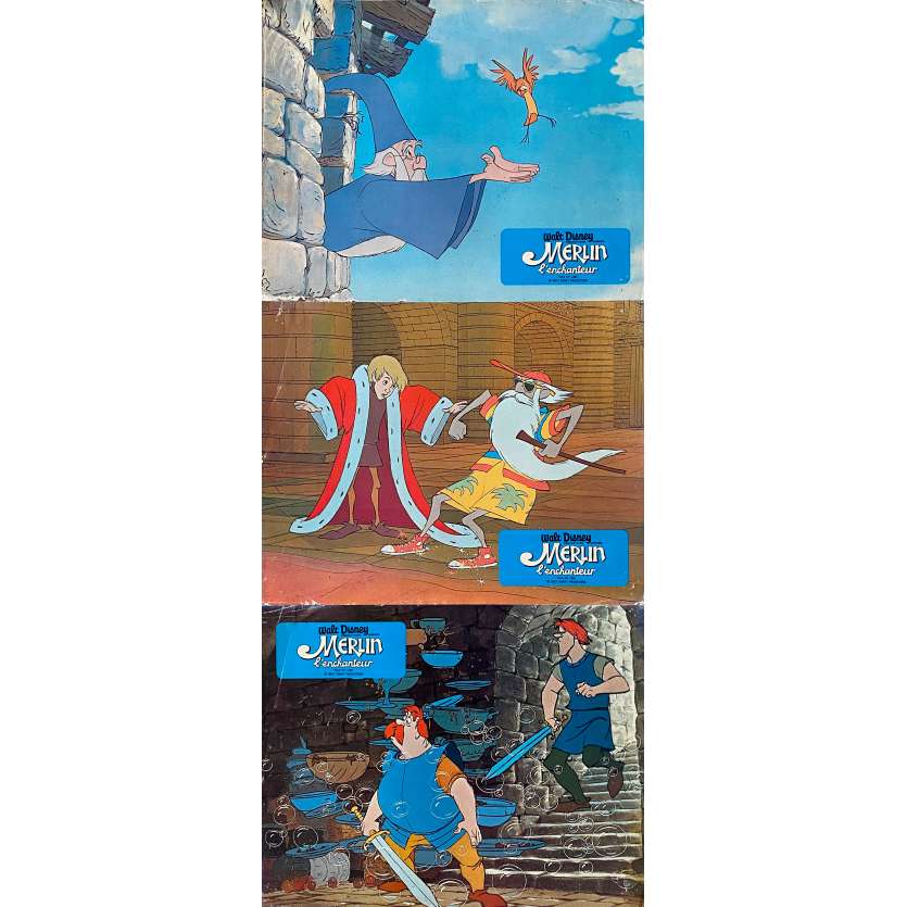 THE SWORD AND THE STONE Lobby Cards x3 - 9x12 in. - 1963/R1976 - Walt Disney, Rickie Sorensen