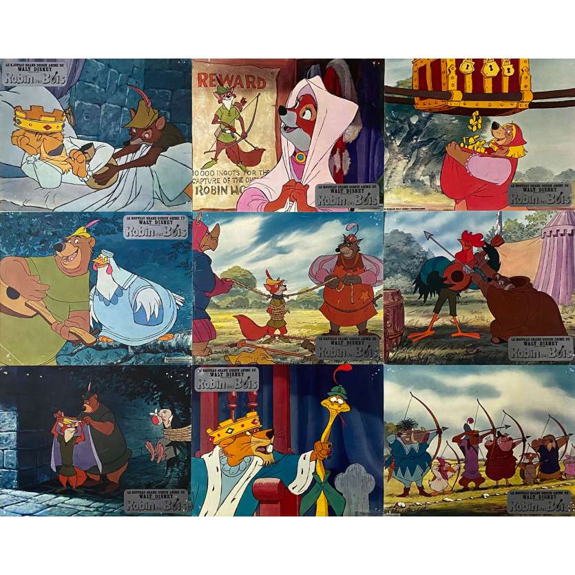 DISNEY'S ROBIN HOOD Lobby Cards x9 - Set B - 9x12 in. - 1973 - Walt Disney, Brian Beford