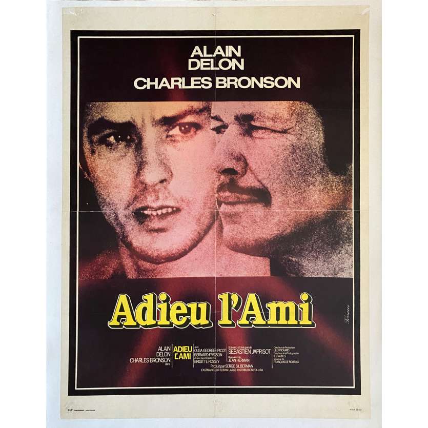 ADIEU L'AMI Affiche de film entoilée- 60x80 cm. - 1968 - Alain Delon, Charles Bronson, Jean Herman