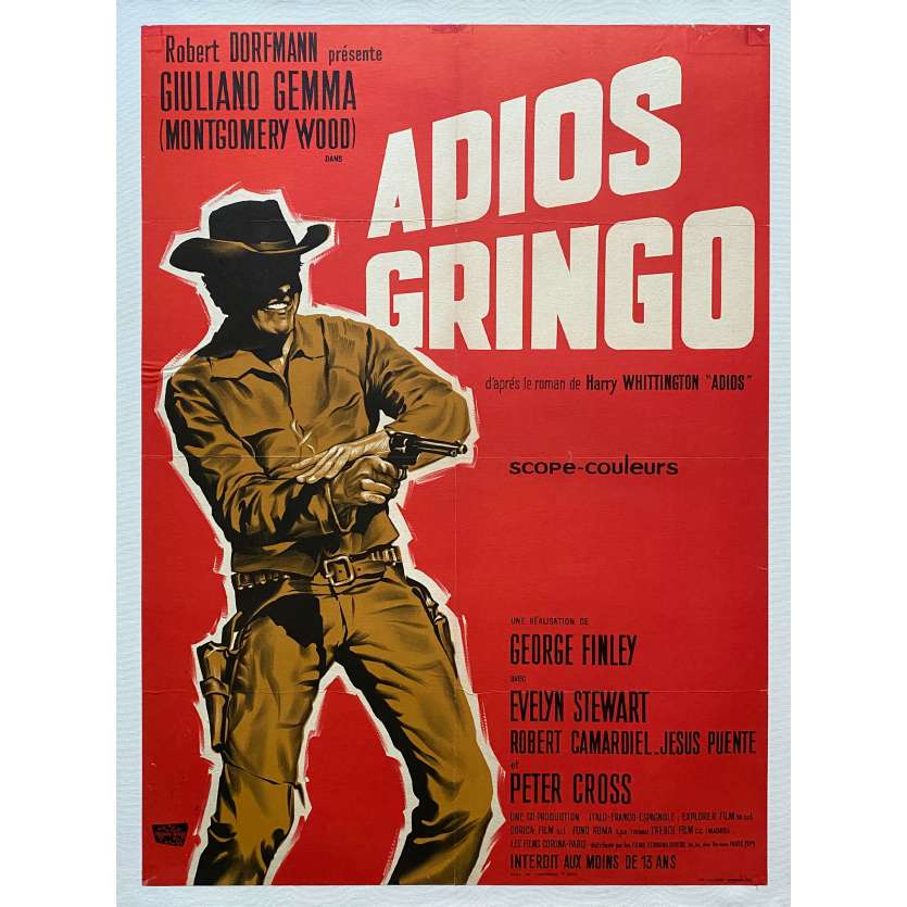 ADIOS GRINGO Affiche de film entoilée- 60x80 cm. - 1965 - Giuliano Gemma, Giorgio Stegani