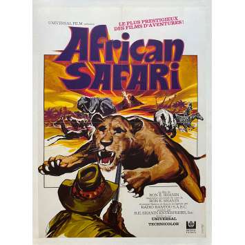 AFRICAN SAFARI Affiche de film entoilée- 60x80 cm. - 1968 - Michael Rye, Ronald E. Shanin