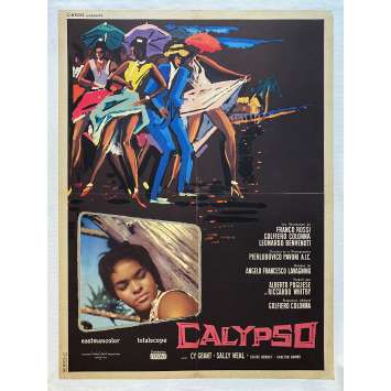 CALYPSO Affiche de film entoilée- 60x80 cm. - 1958 - Cy Grant, Golfiero Colonna