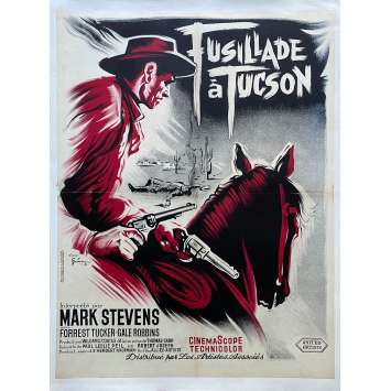 FUSILLADE A TUCSON Affiche de film entoilée- 60x80 cm. - 1958 - Mark Stevens, Thomas Carr
