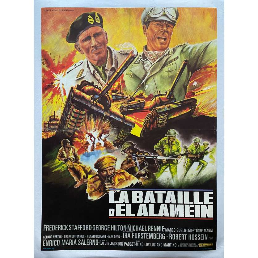 LA BATAILLE D'EL ALAMEIN Affiche de film entoilée- 60x80 cm. - 1969 - George Hilton, Giorgio Ferroni
