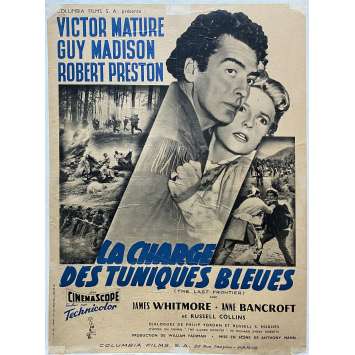 LA CHARGE DES TUNIQUES BLEUES Affiche de film entoilée- 60x80 cm. - 1955 - Victor Mature, Anthony Mann