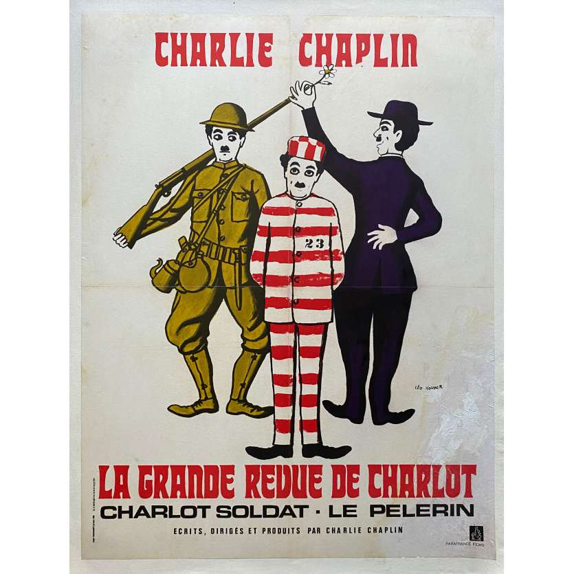 LA GRANDE REVUE DE CHARLOT Affiche de film entoilée- 60x80 cm. - 1959 - Charlot, Charlie Chaplin