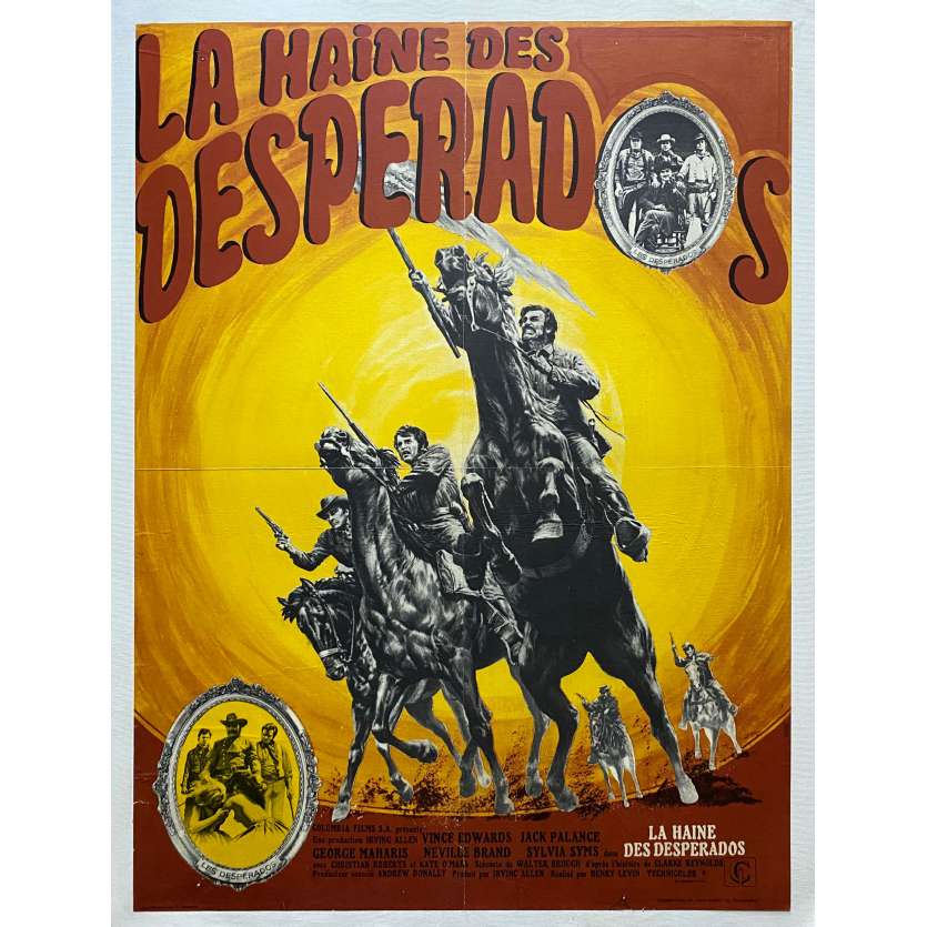 LA HAINE DES DESPERADOS Affiche de film entoilée- 60x80 cm. - 1969 - Vince Edwards, Henry Levin