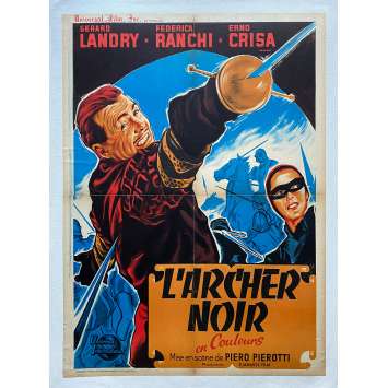 L'ARCHER NOIR Affiche de film entoilée- 60x80 cm. - 1959 - Gérard Landry, Piero Pierotti