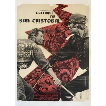 L'ATTAQUE DE SAN CRISTOBAL Affiche de film entoilée- 60x80 cm. - 1962 - Christopher Lee, John Gilling