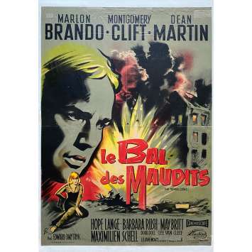 LE BAL DES MAUDITS Affiche de film entoilée- 60x80 cm. - 1958 - Marlon Brando, Edward Dmytryk