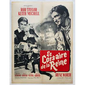 LE CORSAIRE DE LA REINE Affiche de film entoilée- 60x80 cm. - 1962 - Rod Taylor, Rudolph Maté