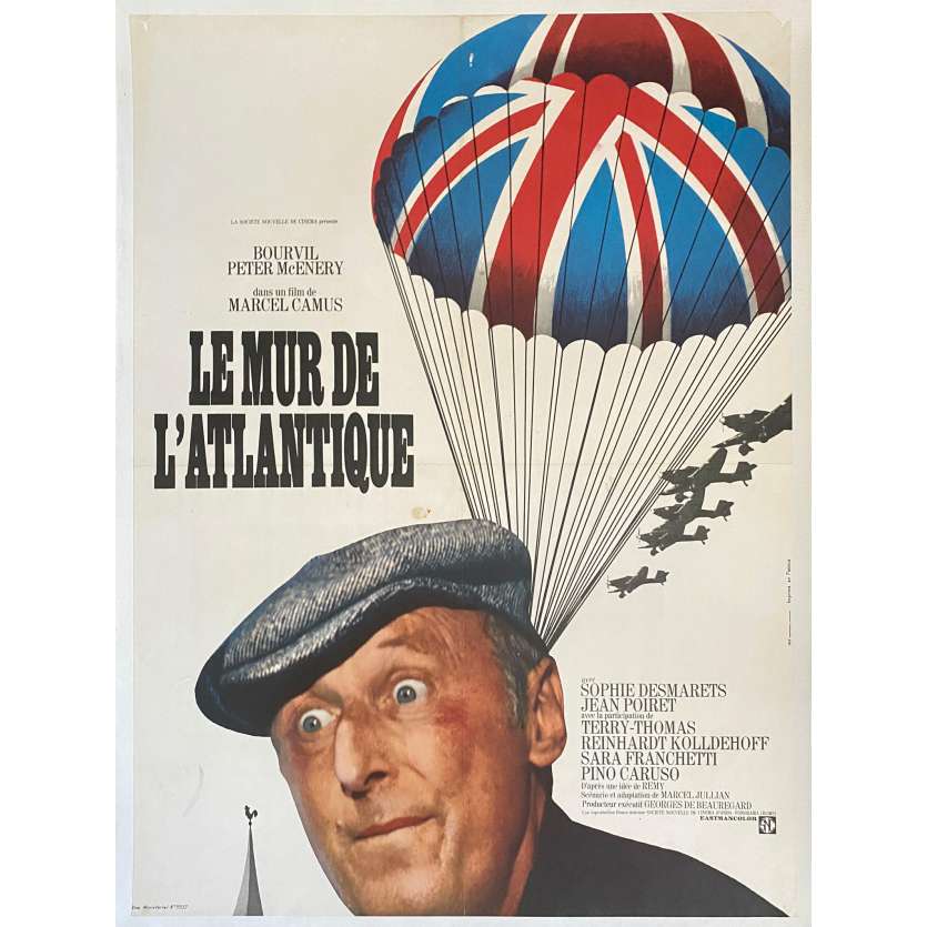 ATLANTIC WALL Movie Poster- 23x32 in. - 1970 - Marcel Camus, Bourvil