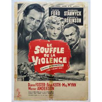LE SOUFFLE DE LA VIOLENCE Affiche de film entoilée- 60x80 cm. - 1955 - Glenn Ford, Rudolph Maté