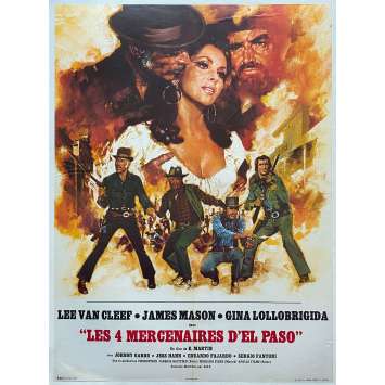 LES 4 MERCENAIRES D'EL PASO Affiche de film entoilée- 60x80 cm. - 1971 - Lee Van Cleef, Eugenio Martín