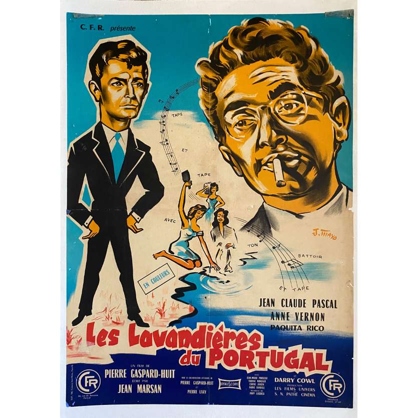 LES LAVANDIERES DU PORTUGAL Movie Poster- 23x32 in. - 1957 - Pierre Gaspard-Huit, Jean-Claude Pascal