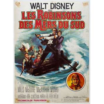 LES ROBINSONS DES MERS DU SUD Affiche de film entoilée- 60x80 cm. - 1960 - John Mills, Ken Annakin