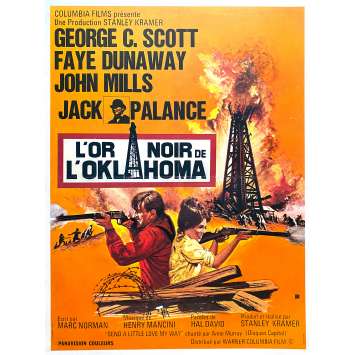 L'OR NOIR DE L'OKLAHOMA Affiche de film entoilée- 60x80 cm. - 1973 - George C. Scott, Faye Dunaway,, Stanley Kramer