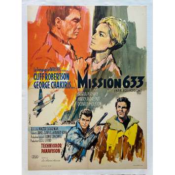 633 SQUADRON Movie Poster- 23x32 in. - 1964 - Walter Grauman , Cliff Robertson